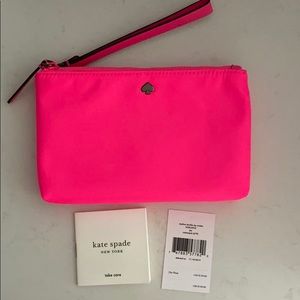 kate spade medium double zip wristlet radiant pink